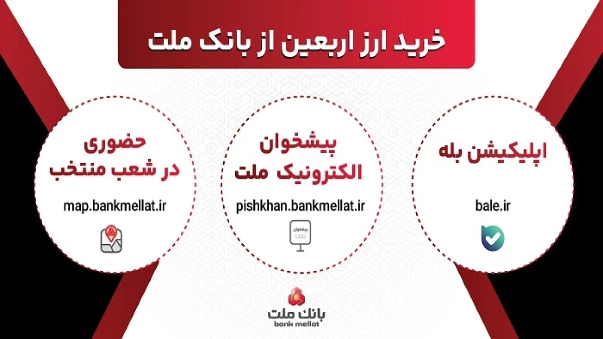 افزایش ظرفیت پذیرش مشتریان در بانك ملت برای فروش حضوری و غیرحضوری ارز اربعین