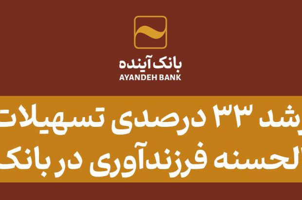 رشد ۳۳ درصدی تسهیلات قرض‌الحسنه فرزندآوری در بانک آینده
