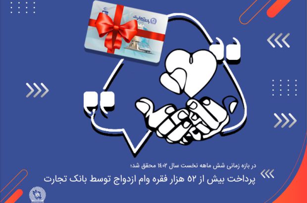 پرداخت بیش از ۵۲ هزار فقره وام ازدواج توسط بانک تجارت
