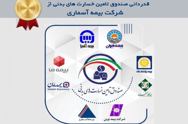 قدردانی صندوق تامین خسارت های بدنی از شرکت بیمه آسماری
