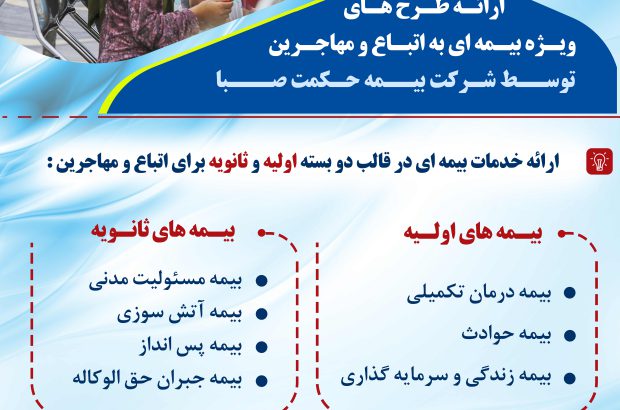 شرکت بیمه حکمت صبا برای اولین بار در کشور ، مجری پوشش های بیمه ای اتباع شد
